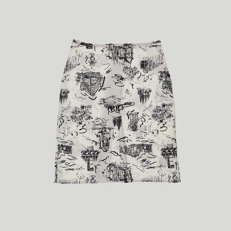 DRAWING ZIPPER SKIRT