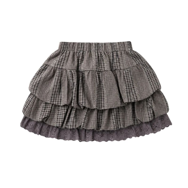 Marlene Check Tiered Mini Skirt