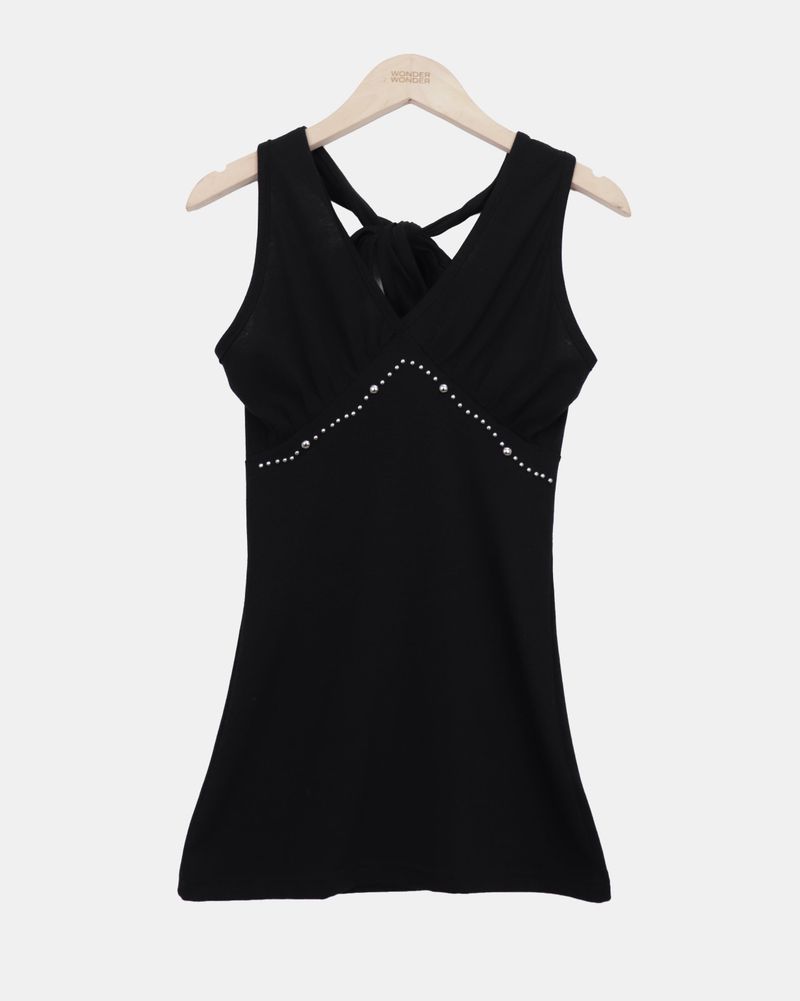 Hookin Studded Halter Neck Sleeveless Top