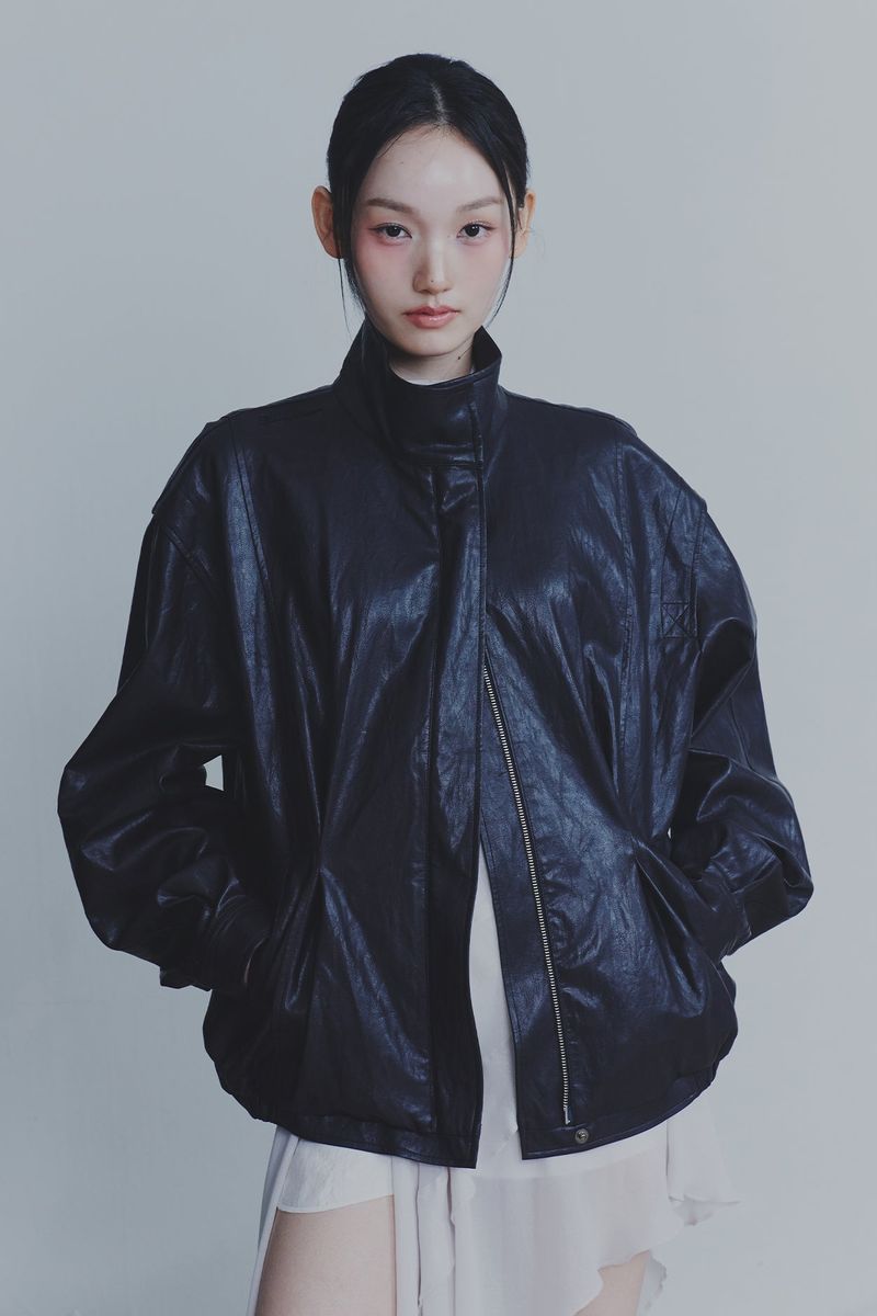 THALIA LEATHER JACKET deep brown