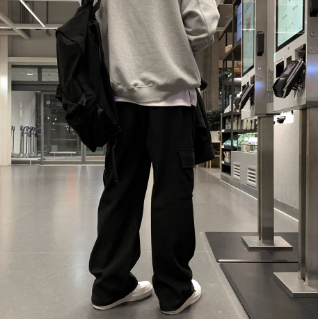 [In-house production]  First Corduroy Cargo String Wide Pants