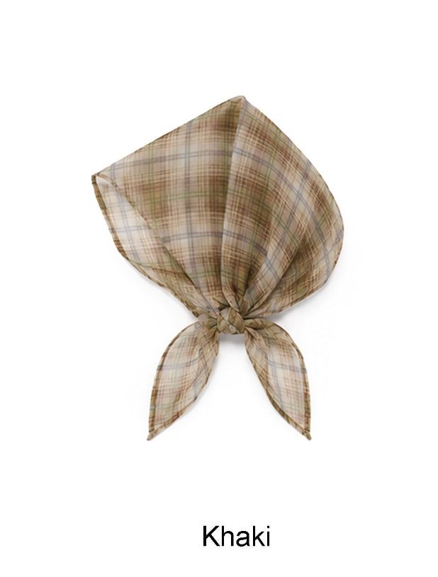 Two-run see-through check scarf