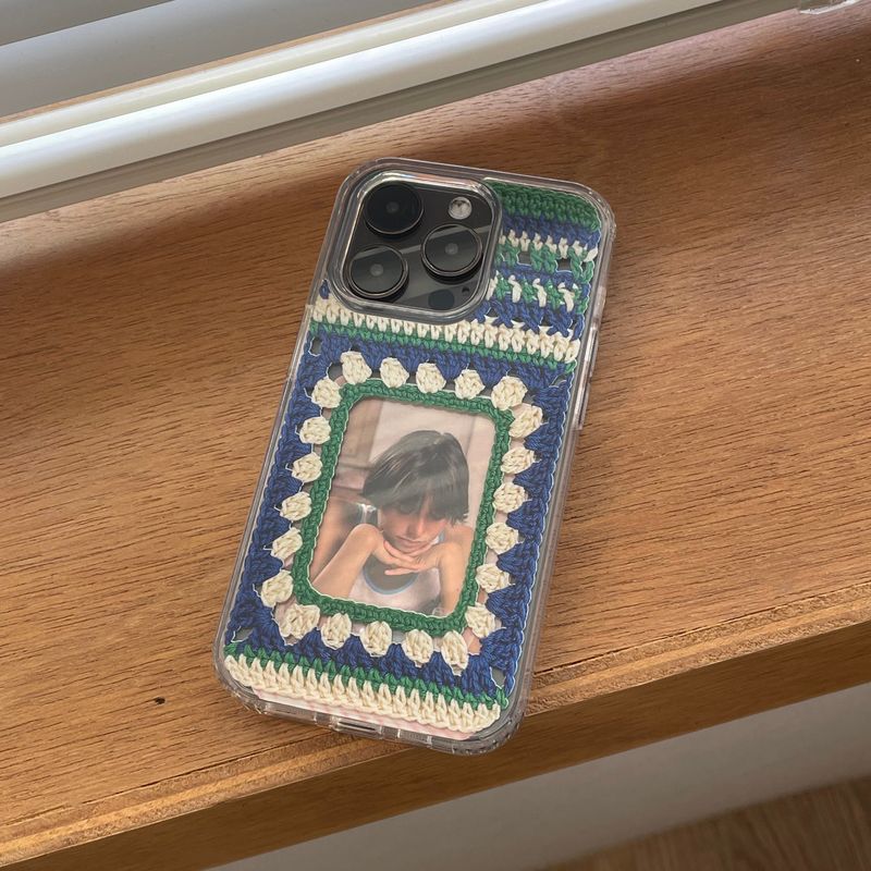 MOTIF FRAME HARD JELL CASE_GREEN & BLUE