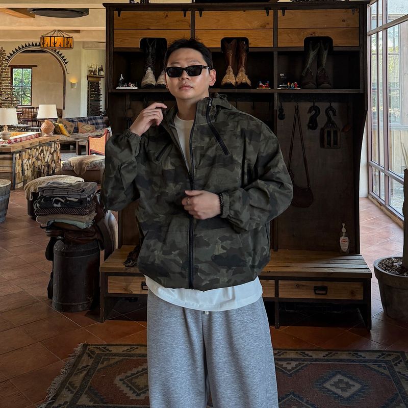 Camouflage Zipper Hooded Jacket