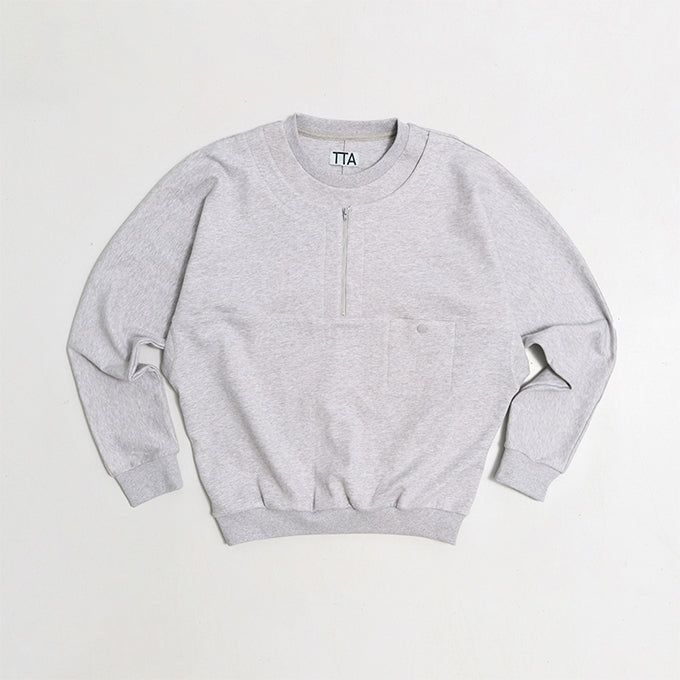 towtow.archive（トゥトゥ アーカイブ）の「HALF ZIP LAYERD SWEATSHIRTS-MIXTURE GREY（Tops）」