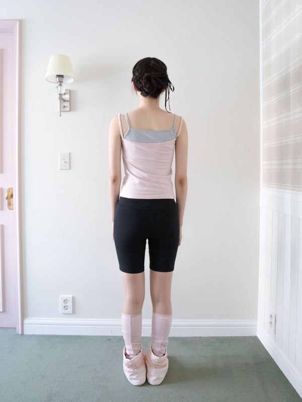 TWO-TONE SLEEVELESS TOP (GREYPINK)