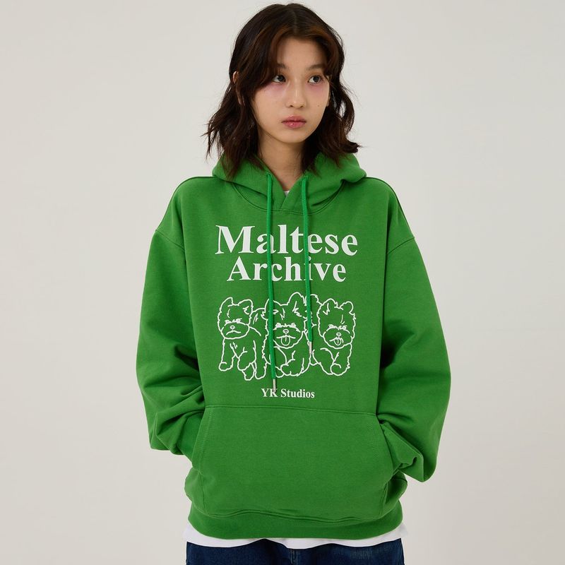 Maltese archive line graphic hood