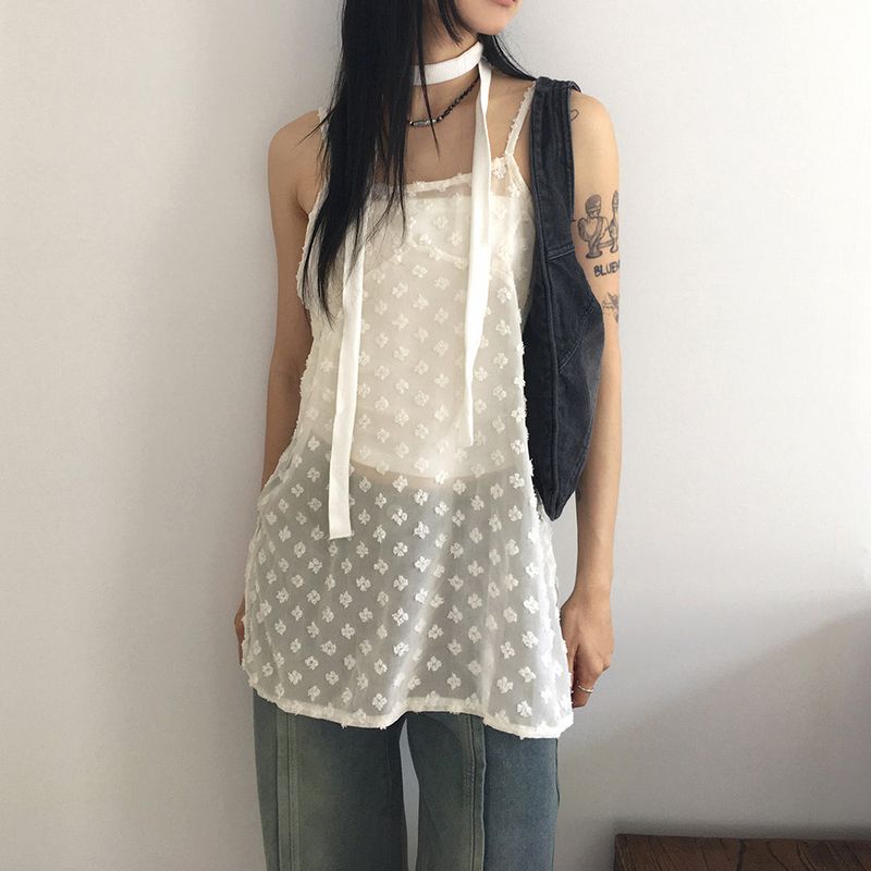 Cable ribbed tank top
