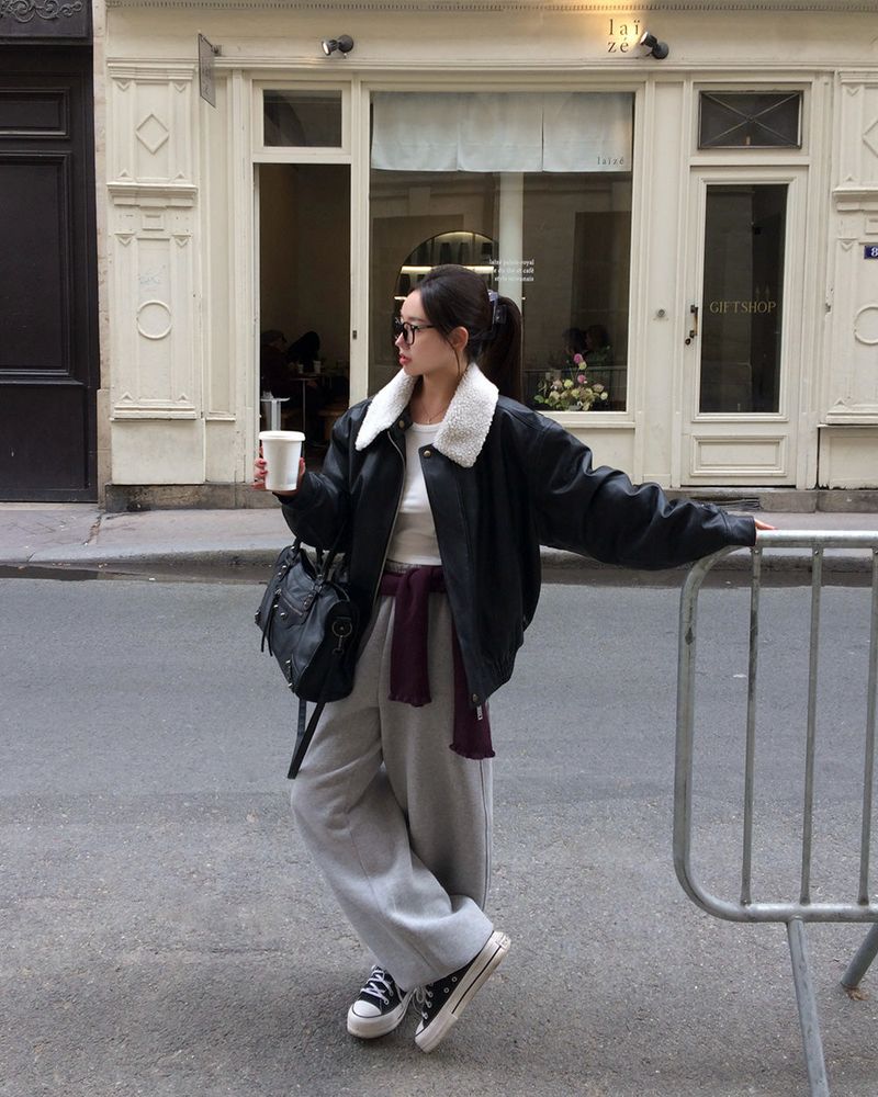 [ORIGINAL] Penta Leather Wool Shearling Jumper
