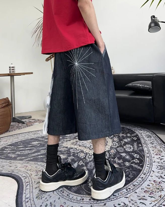 Rocky Spider Bermuda Denim Pants