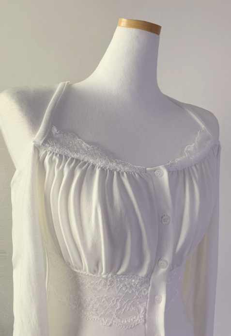 Brissen lace off-shoulder top (white)
