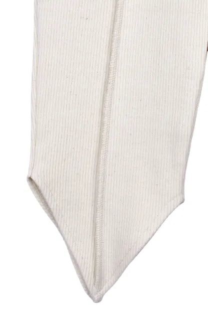 V Cut rib half pants