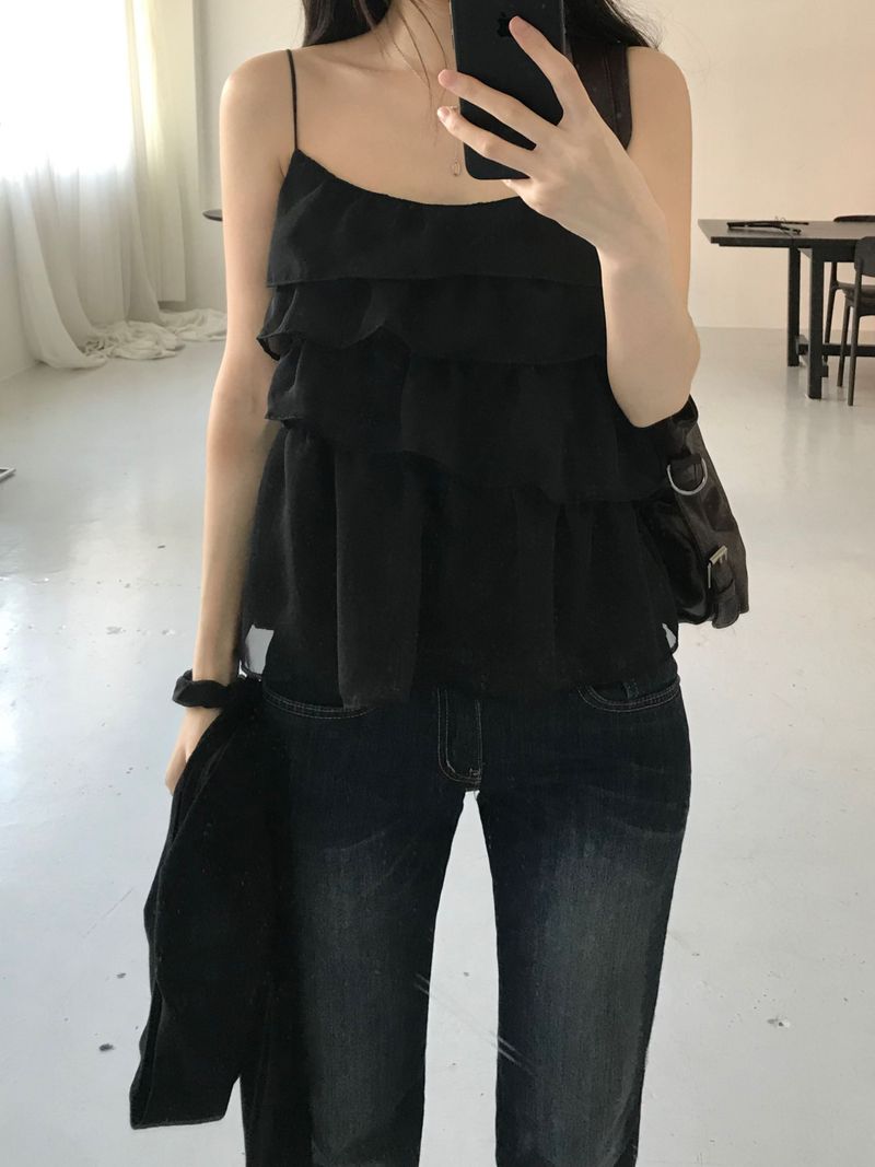 See-through frill bustier (2 colors)