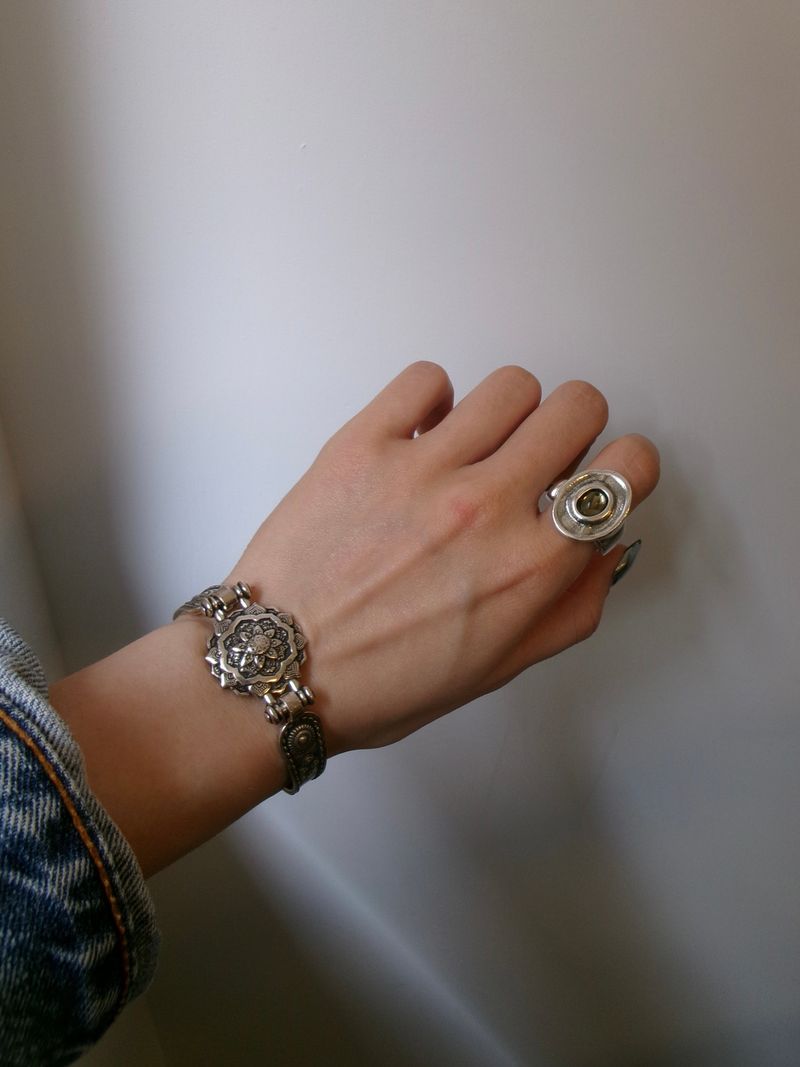 Silver Plated Concho Bracelet