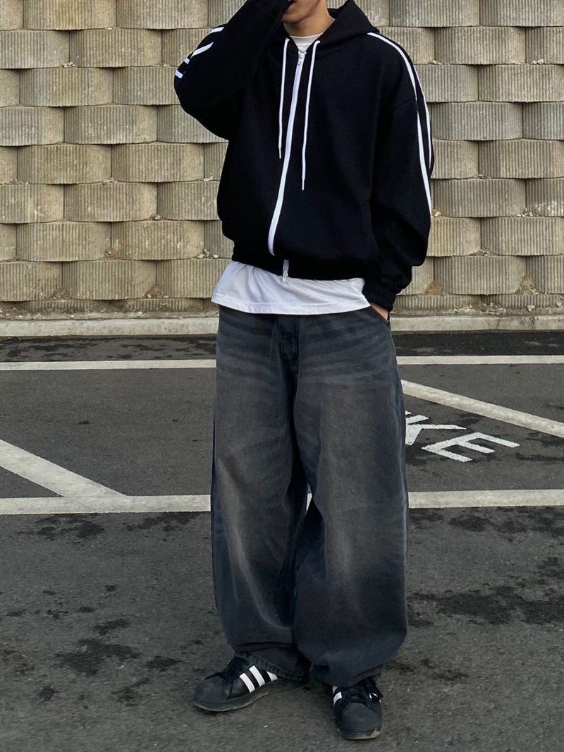 Brush denim balloon pants 2C