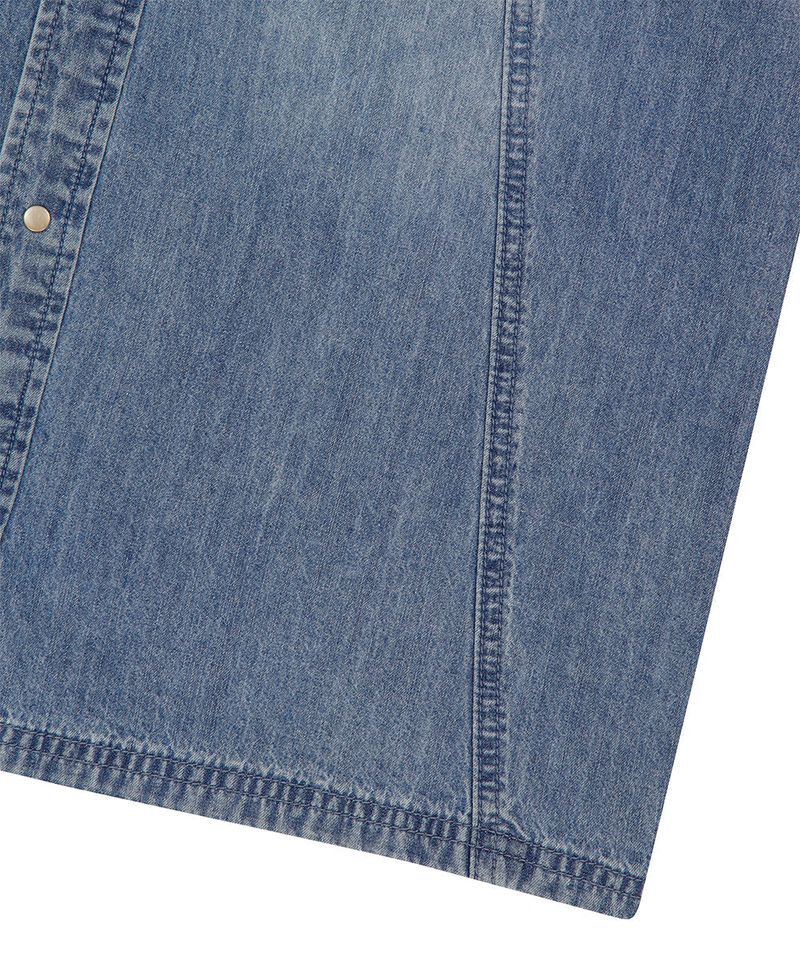 DENIM STUD HALF SHIRT