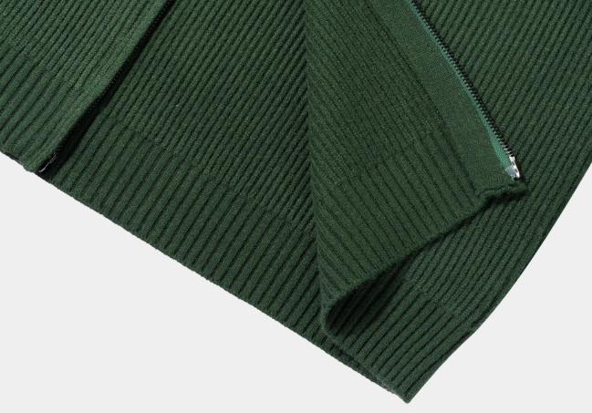 All Day Vertical Ribble Two-Way Half Neck Modal Knit Zip-Up