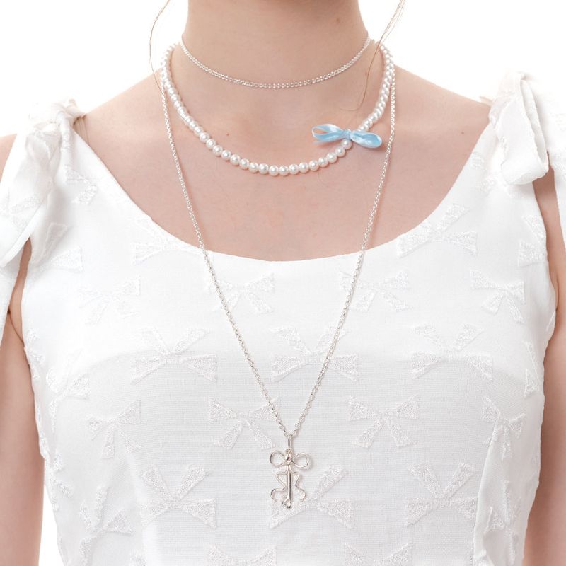 Key Ribbon Necklace(Long)