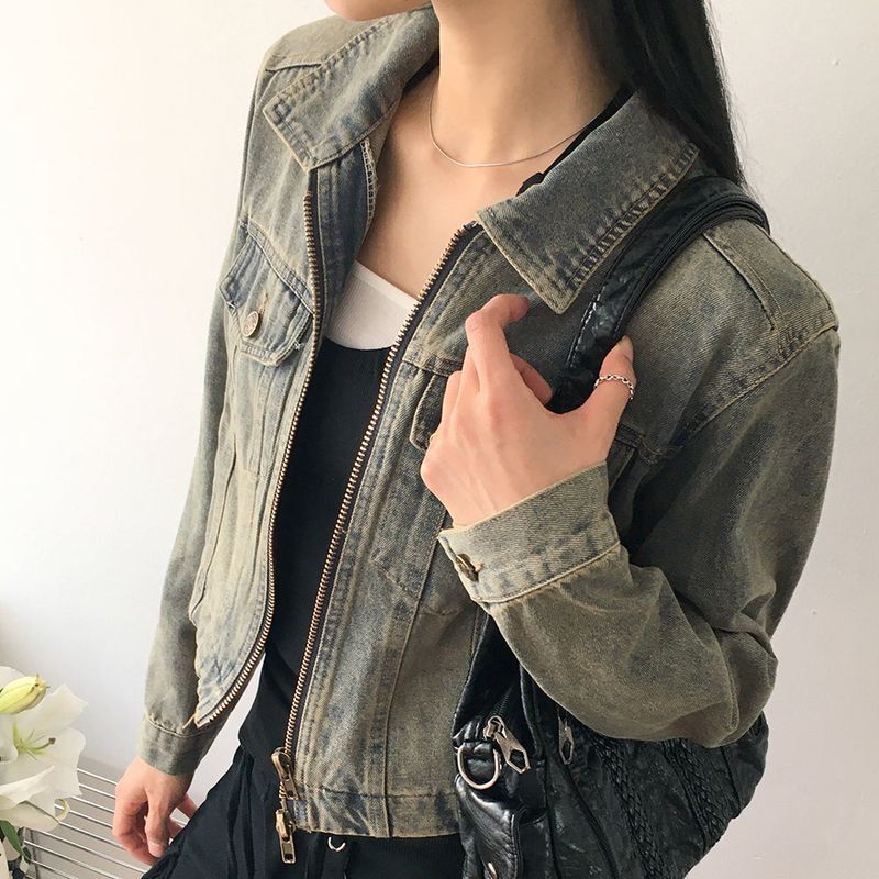 Bate vintage Y2K washed two-way denim jacket
