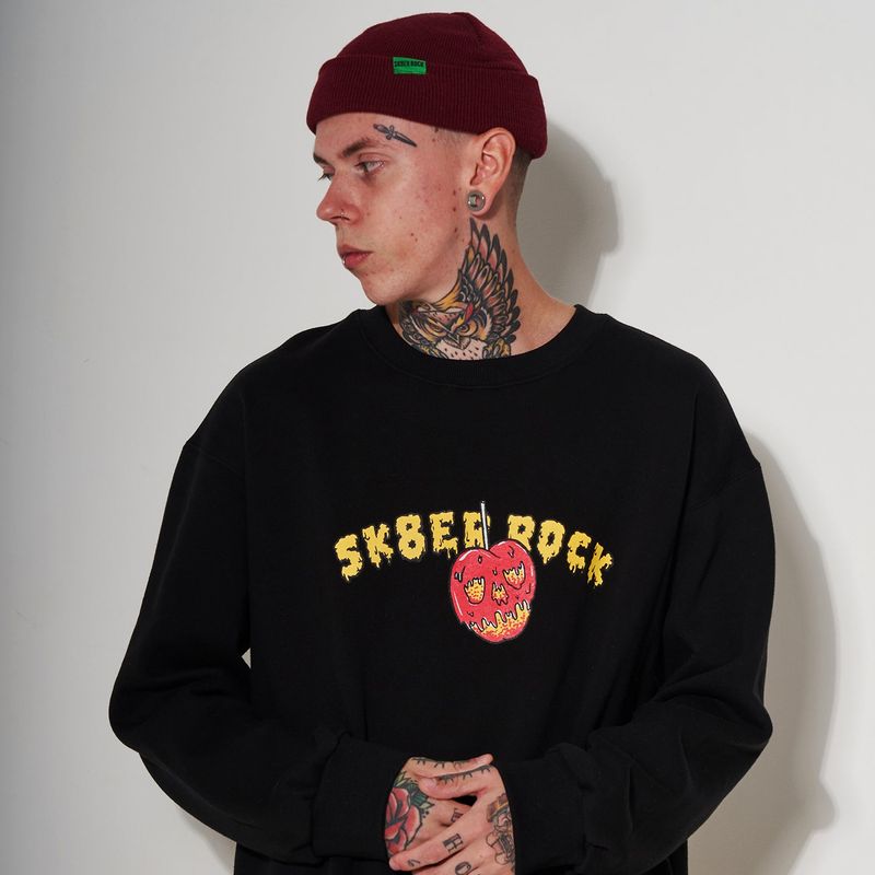 SKULL CHERRY SWEAT SHIRT BLACK