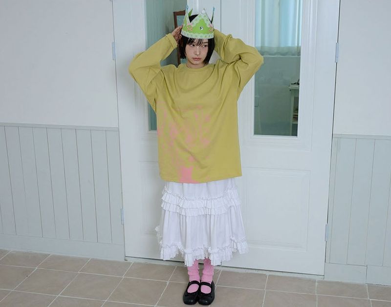RUFFLE POINT SKIRT - WHITE