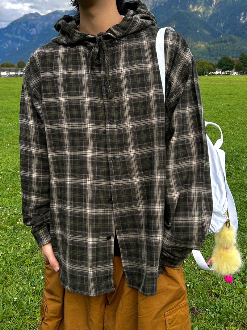 Authentic Hoodie Check Shirt 2C