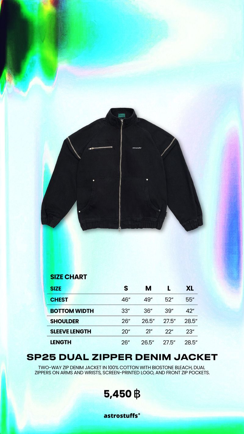 SP25 DUAL ZIPPER DENIM JACKET (BLACK)