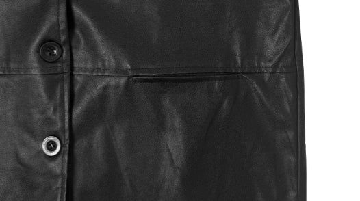 Homin Over Leather Collar Jacket