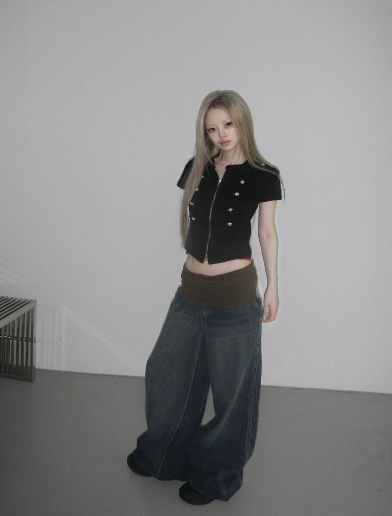summer banding denim pt(2 color)