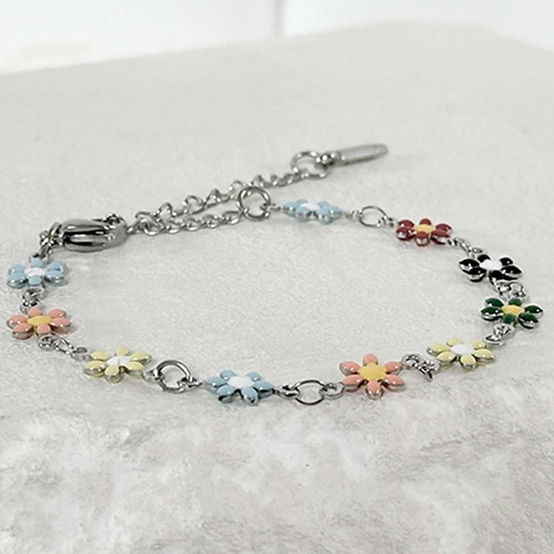 ss-Daisy flower motive array bracelet_multi
