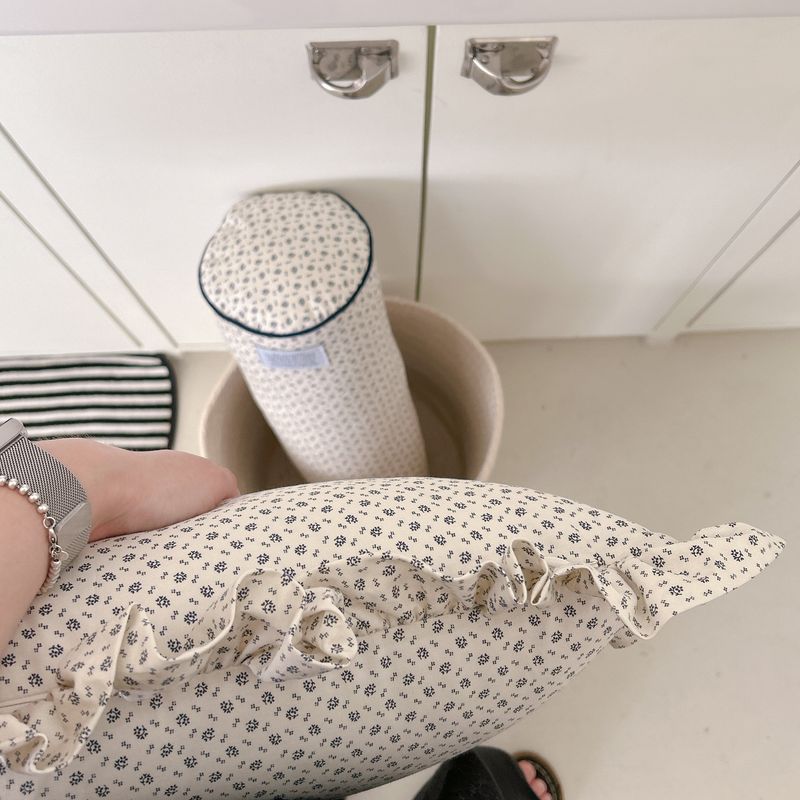 navy flower cushion