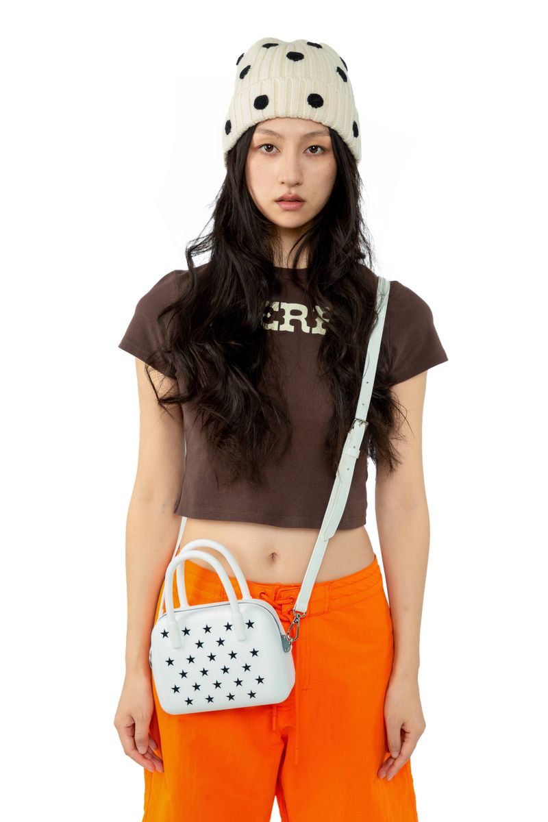 Wool Ribbed Polka Dot Hat
