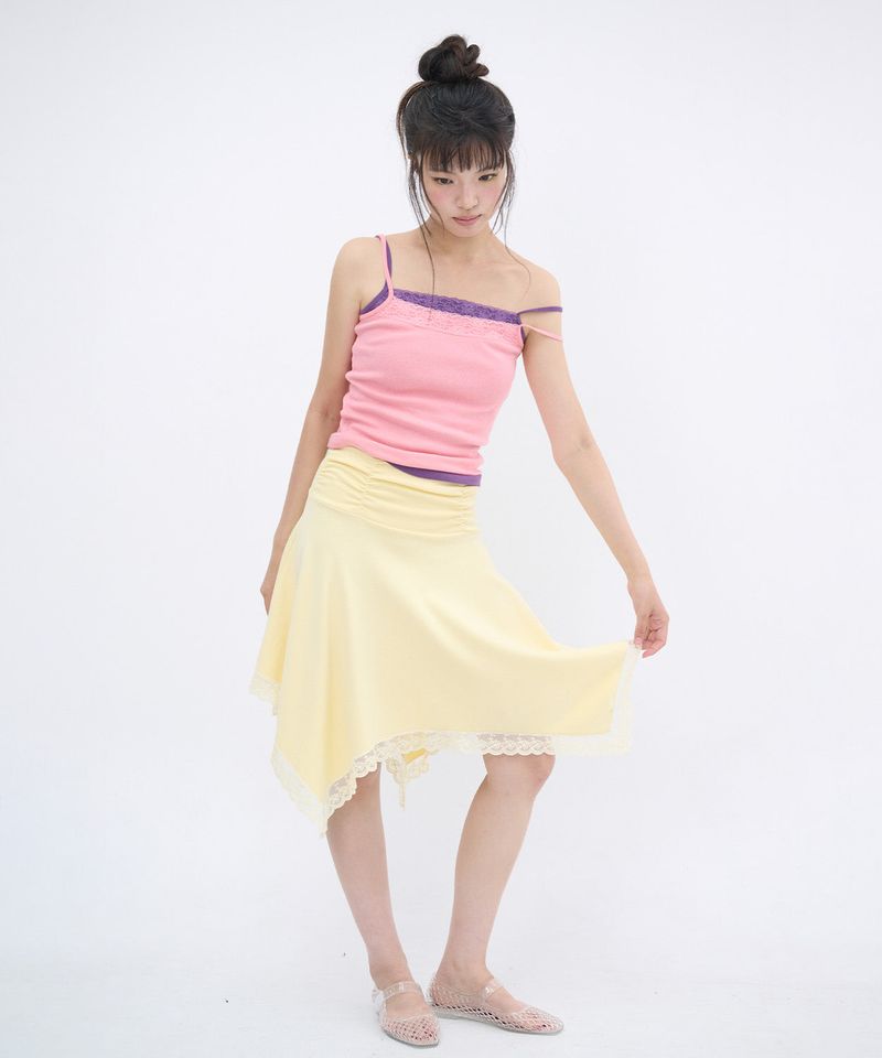 LACE POINT SLEEVELESS TOP - CORAL