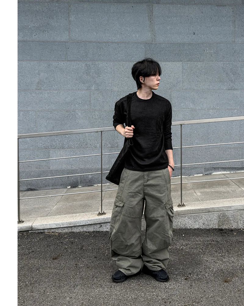 Cerne Dying Washed Curved Cargo Pants