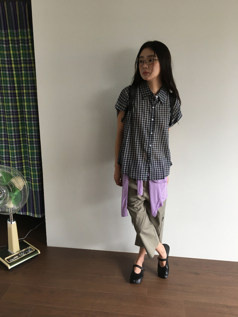 Dolman check shirt (4color)