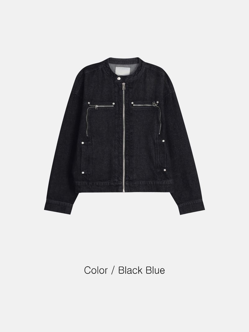 LMN Roel Zipper Biker Denim Jacket (3 colors)