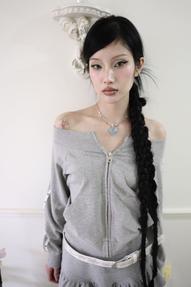 Flower love star necklace (Clear/Blue)