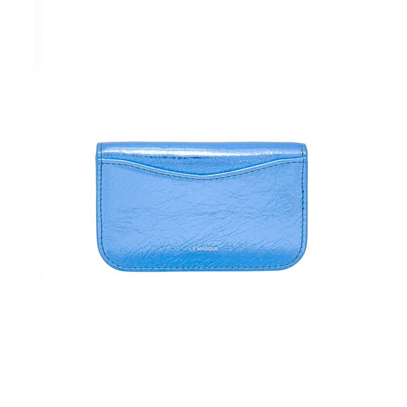 Heart Lock Compact Card Wallet shine blue