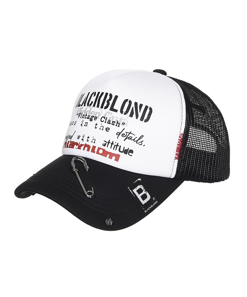 BLACKBLOND（ブラックブロンド）の「BBD ヴィンテージクラッシュトラッカーメッシュキャップ (ブラック)（帽子）」