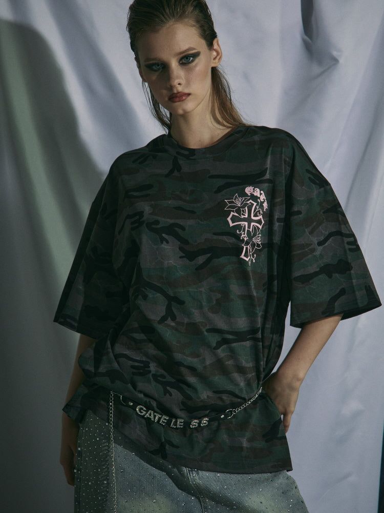 GATELESS（ゲートレス）の「ウォッシングクロスTシャツ（トップス）」