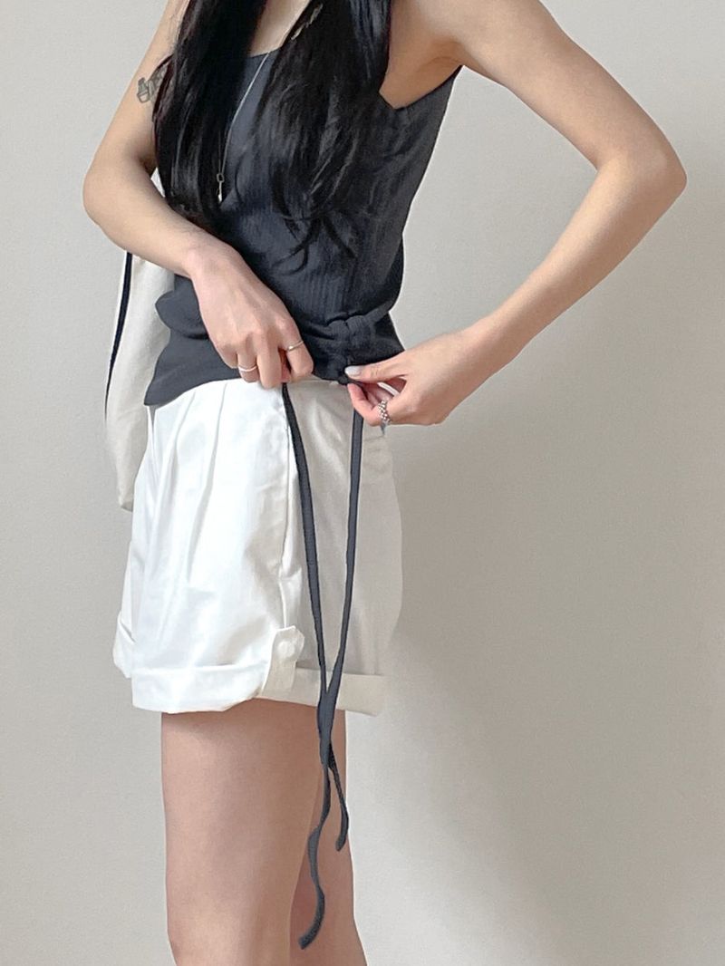String U-Neck Sleeveless Top