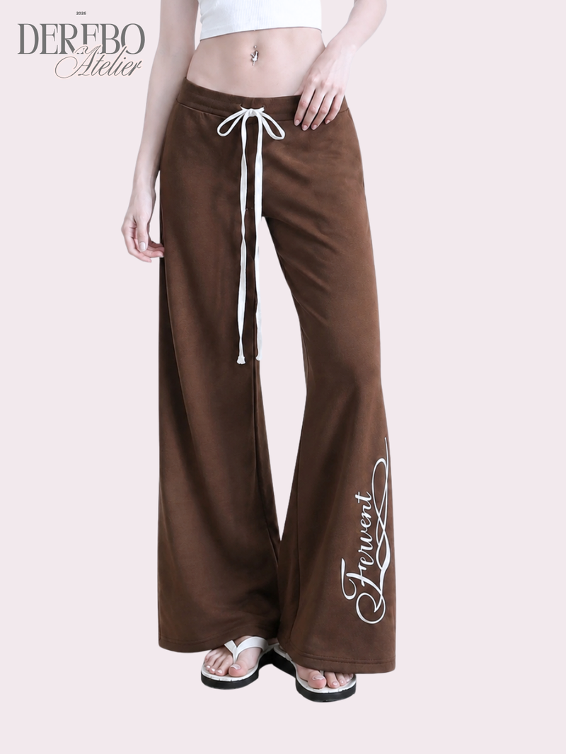 dereborujo（ドレボルゾー）の「American Brown Lettering Low-Rise Pants （Pants）」