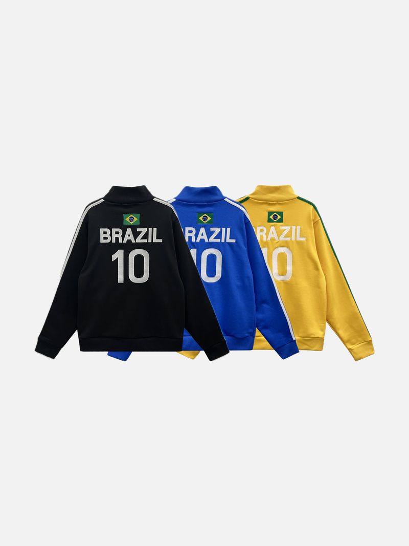 Noir Brazil Track Line Zip-Up 3C