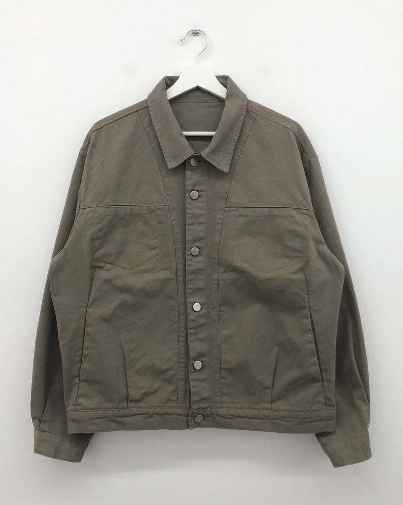 Wood trucker collar jacket (2color)