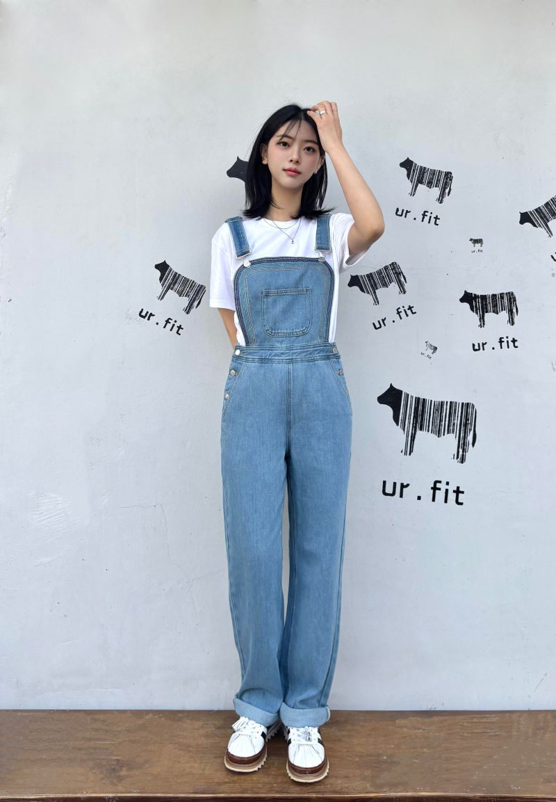 EMBROIDERY OVERALL DENIM PANTS code 25011