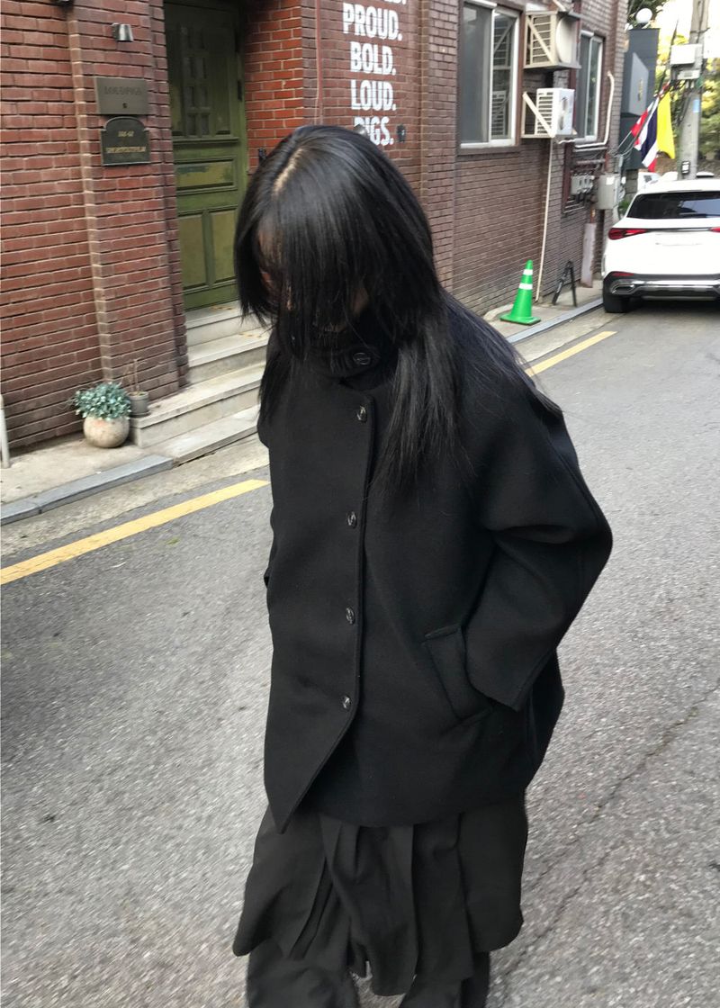 WOOHWA（ウファ）の「 HIGHNECK HALF COAT（Jackets/Outerwear）」