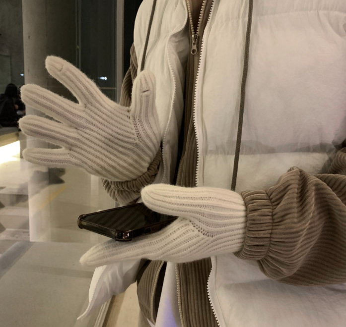  Edmo Smart Finger Hole Ribbed Gloves