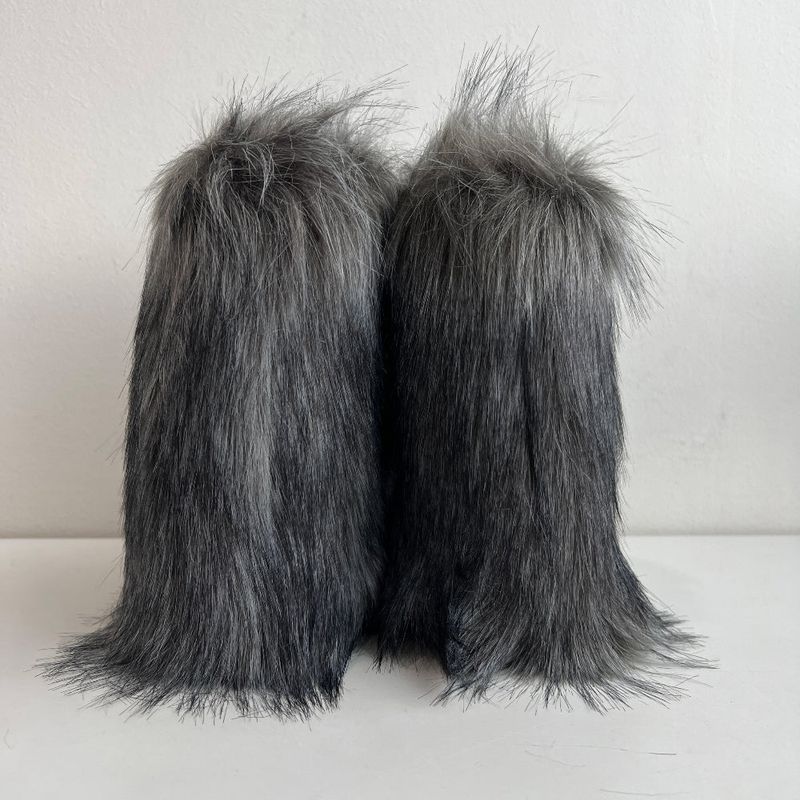 Soft eco fur middle boots (3 Color)