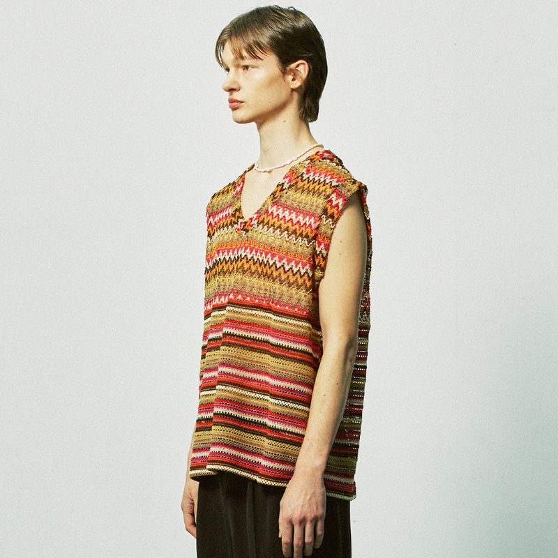 havana beach knit vest red