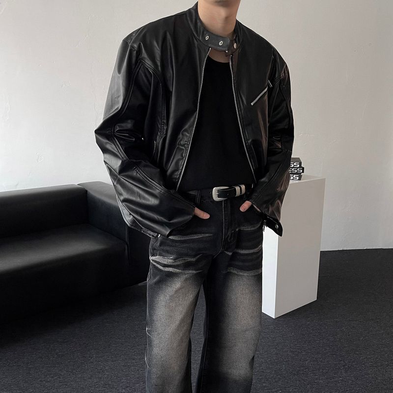 RU23118 Buffing Leather Jacket (2 colors)